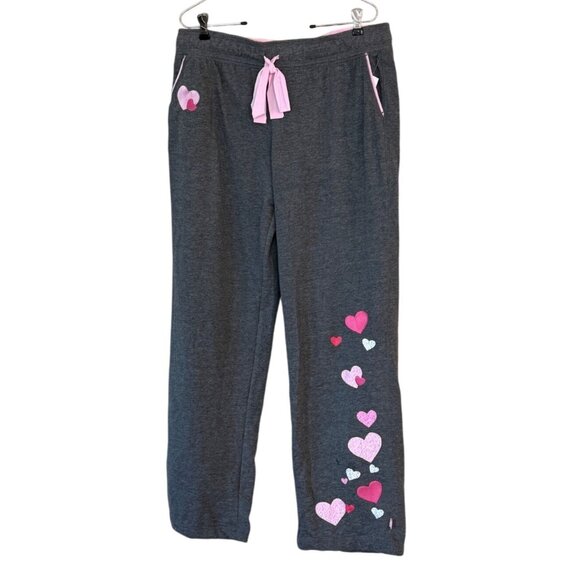 Nick & Nora Women's Heart Trimmed Sweat Pants Pajama Bottoms Gray Size L NWT - Picture 8 of 8